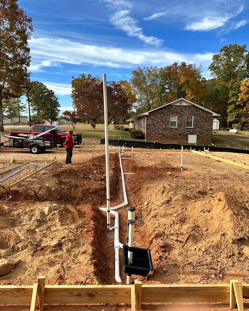 Underground plumbing for a new home