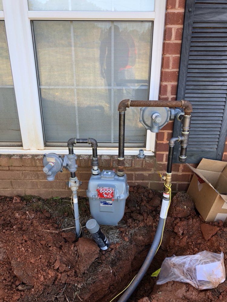 New gas line connected to a residential gas meter